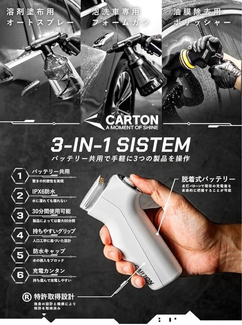 CARTON SUPER DRY FOAM 電動泡スプレー 1.5L