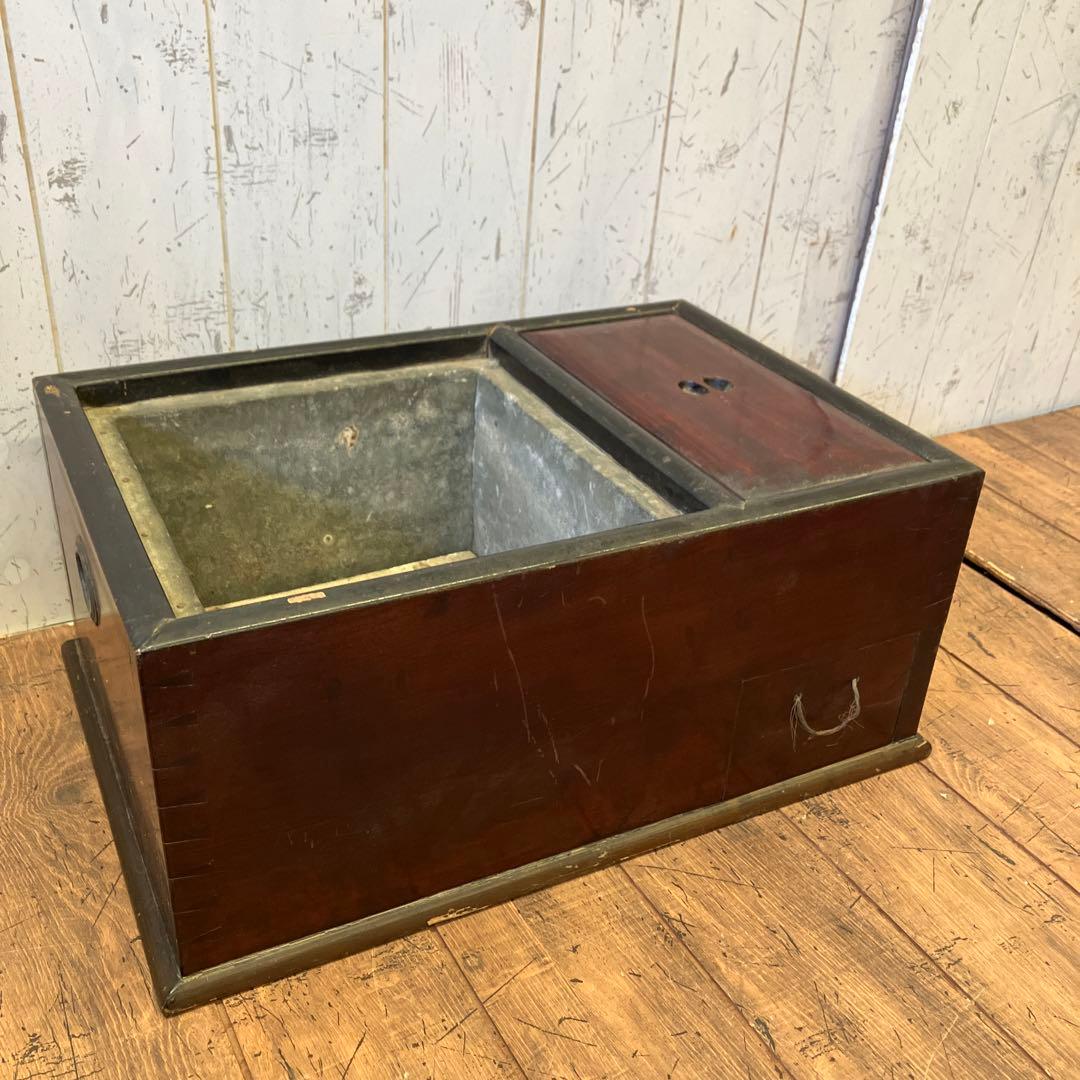 昭和レトロ 木製 火鉢 長火鉢 箱火鉢 囲炉裏 骨董 古道具 古民具