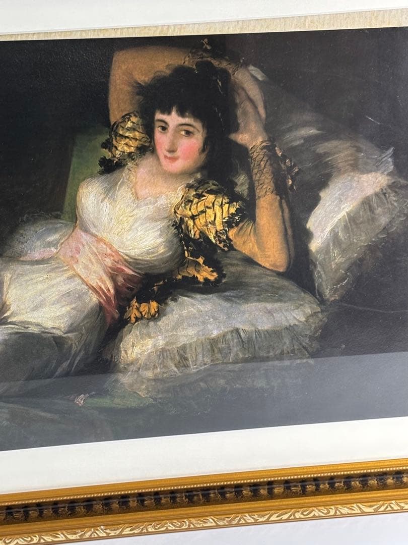 印刷複製画 フランシスコ•デ•ゴヤ着衣のマハ婦人木製額縁 絵画 美術