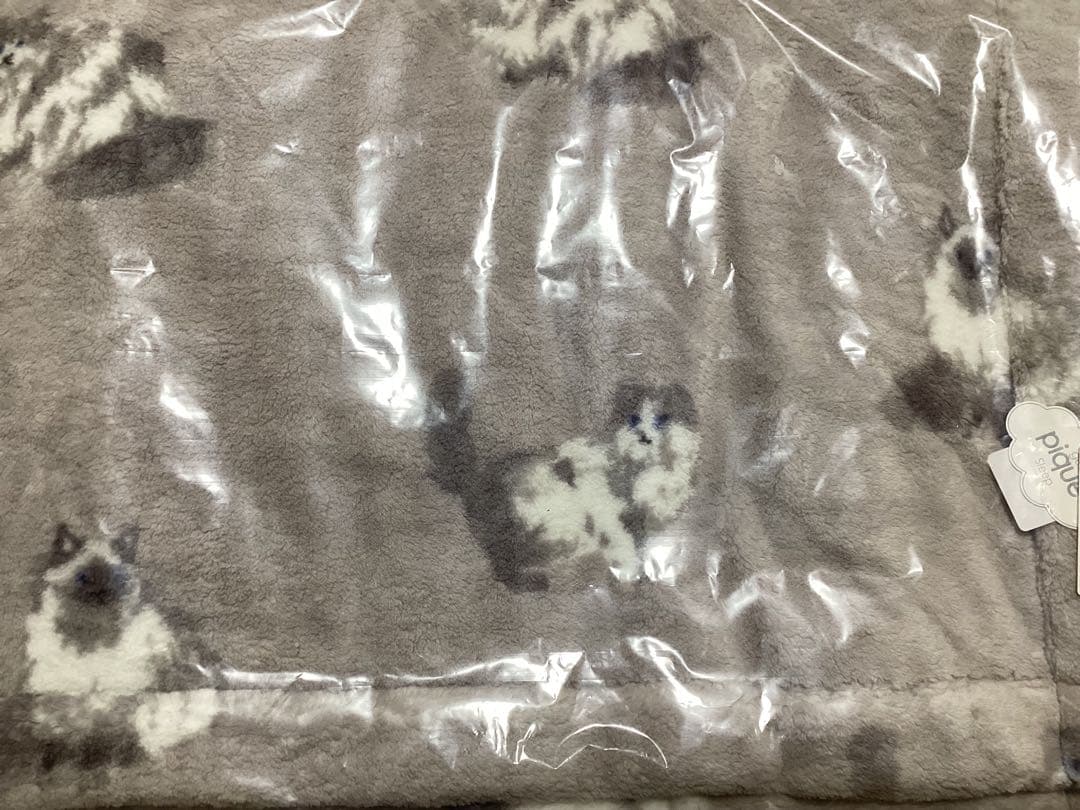 ジェラートピケ Sleep CATプリント毛布 ラグドール ブランケット 布団