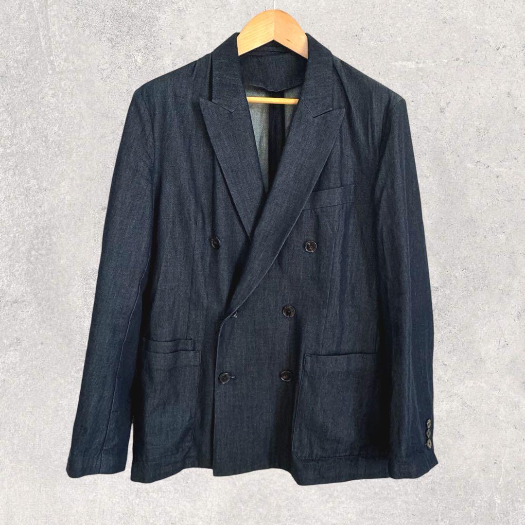 CABaN コットンデニム ダブルブレストジャケット×パンツ セットアップ