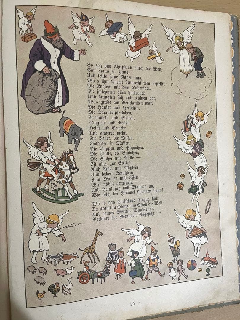 NO.382 希少 古書 アンティーク洋書 児童書 ドイツ絵本 天使