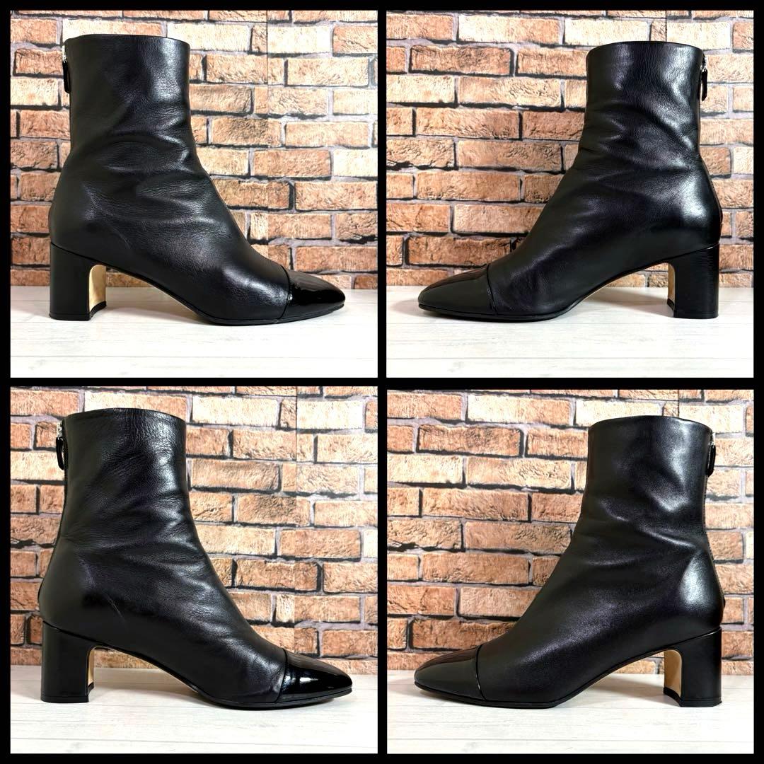 美品□FABIO RUSCONI□ショートブーツ✨バックジップ キャップトゥ