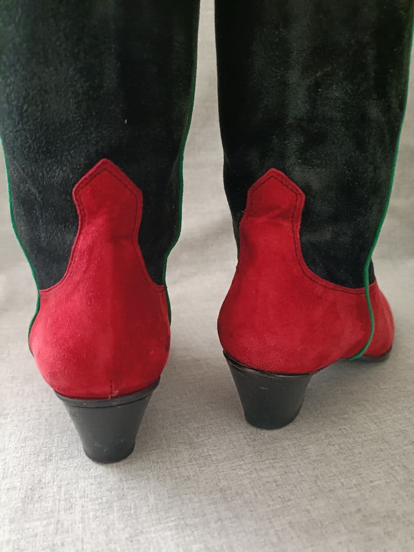 ヴィンテージ 80年代 カラフルスエード ウエスタンブーツ 22〜22.5cm