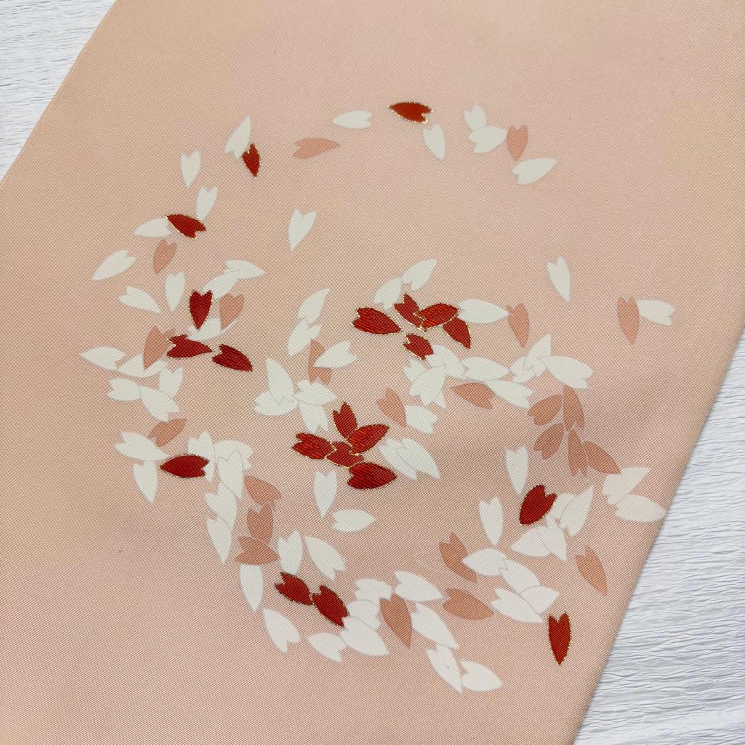 m148 桜の花びら 塩瀬 名古屋帯 正絹 - メルカリ