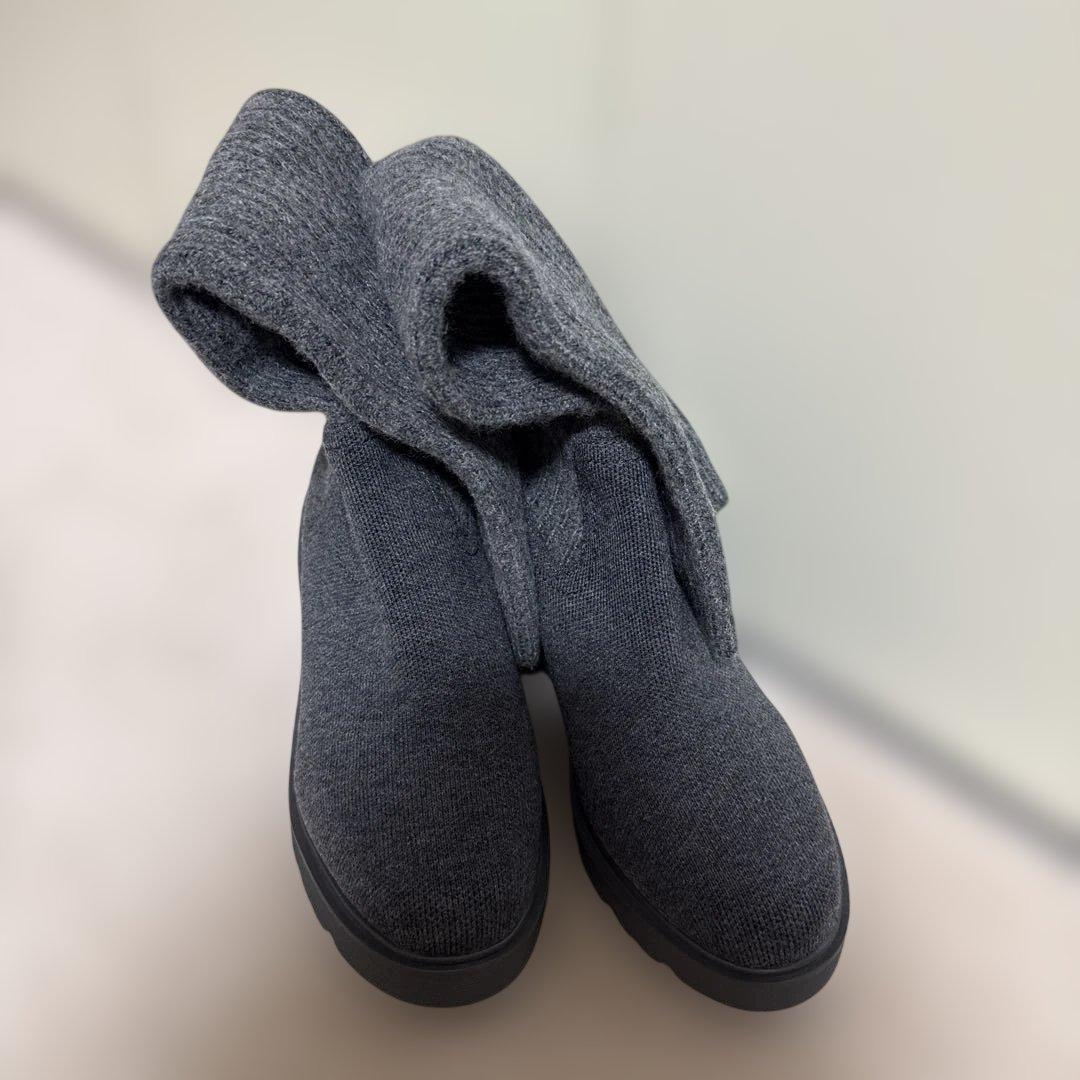 新品未使用 VIVAIA ストレッチロングブーツ グレー - 靴新 デザイン