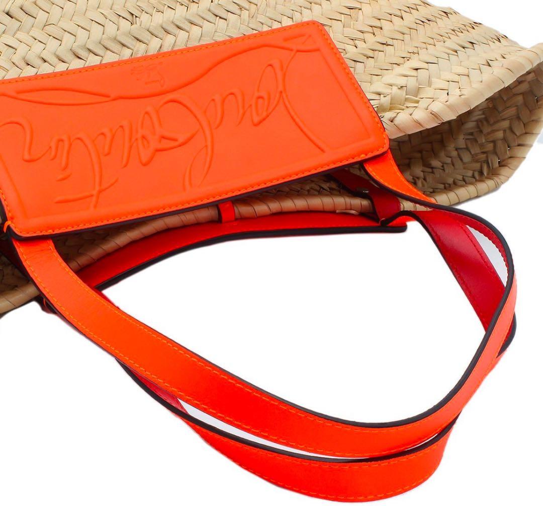 G2937 未使用 クリスチャンルブタン ルビショア ラフィア レザーカゴ