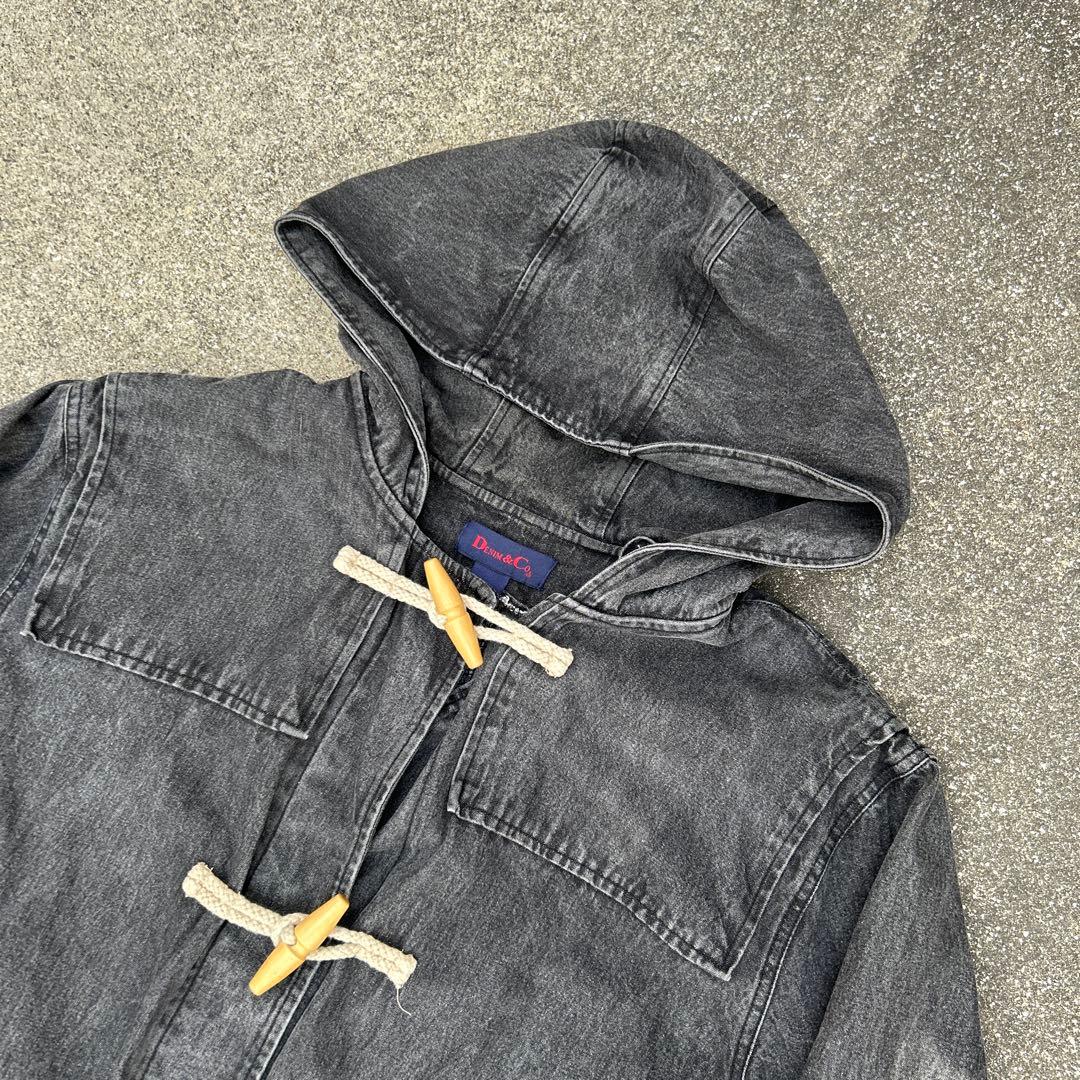 90s ダッフルコート ブラックデニム \"Denim&CO\" アメカジ