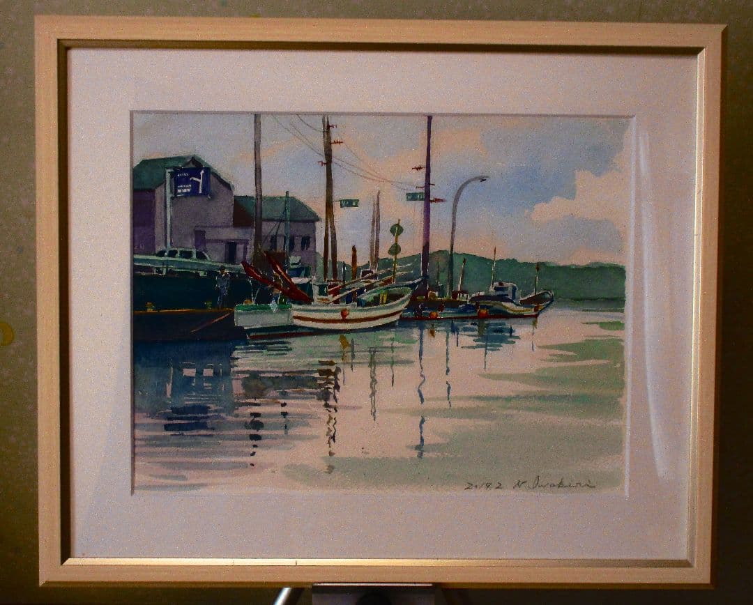 水彩画 港の風景 2022年 F6サイズ 額装済み - メルカリ