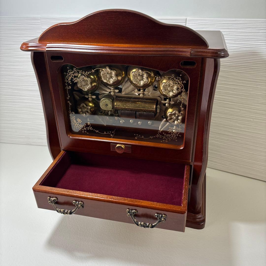 美品 SANKYO サンキョー オルゴール 青きドナウ ジュエリーボックス 蜂