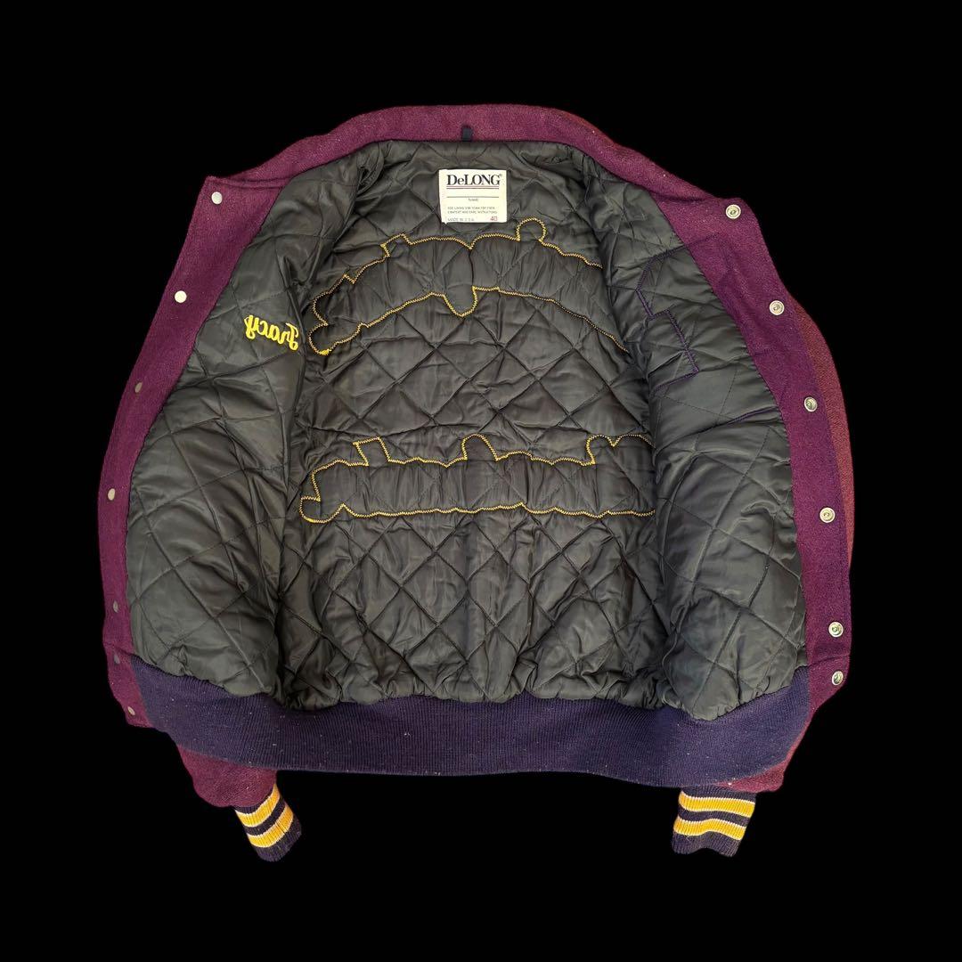 80s 90s アメリカ製 Delong ワッペン付き ボタン スタジャン 40