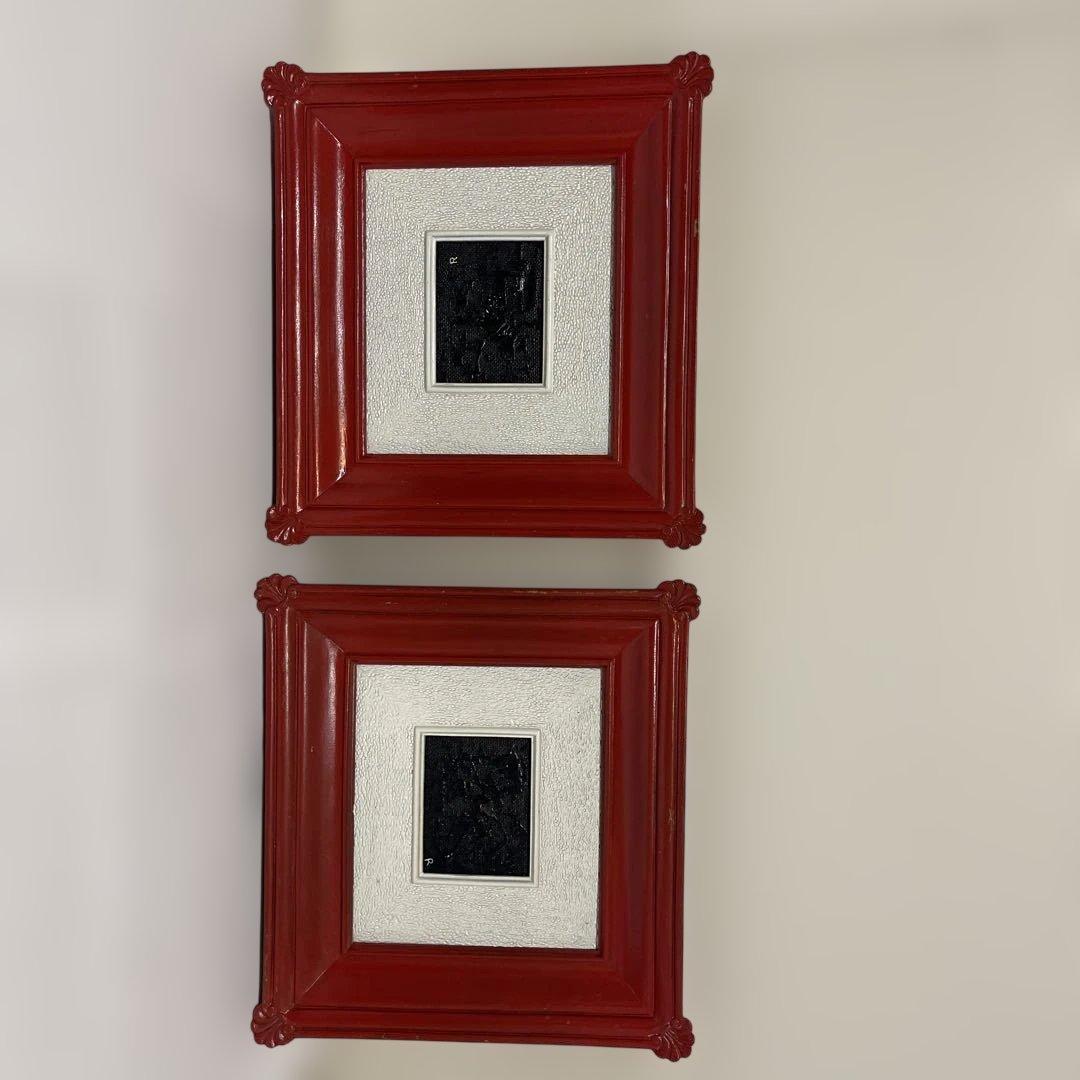 アート 骨董市で購入 アンティーク 額縁 レトロ モダン ミッド