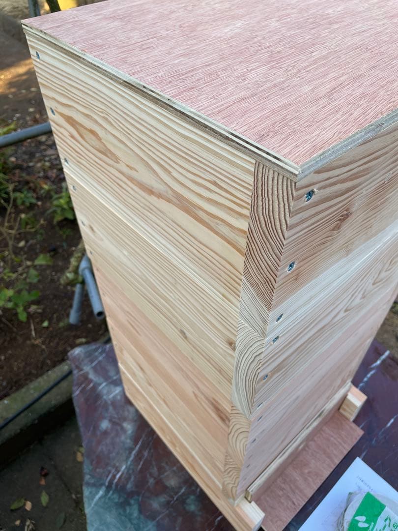 日本蜜蜂重箱式巣箱ハニーズハウス！五段スノコセット！送料無料