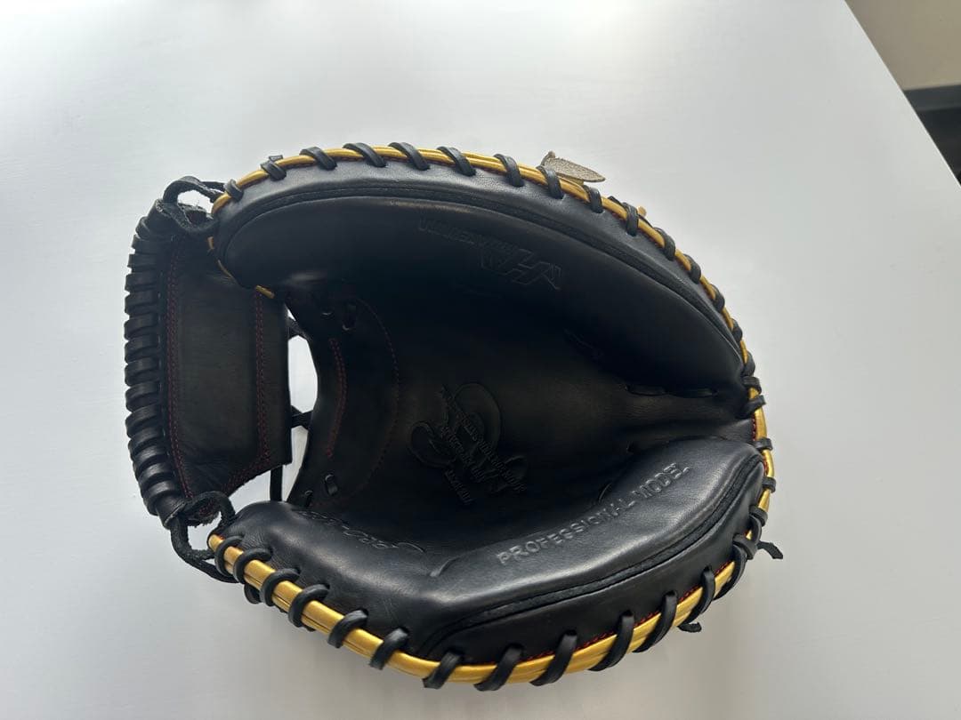 ハタケヤマ 左投げPRO-M62 ブラック/イエロー 軟式キャッチャーミット