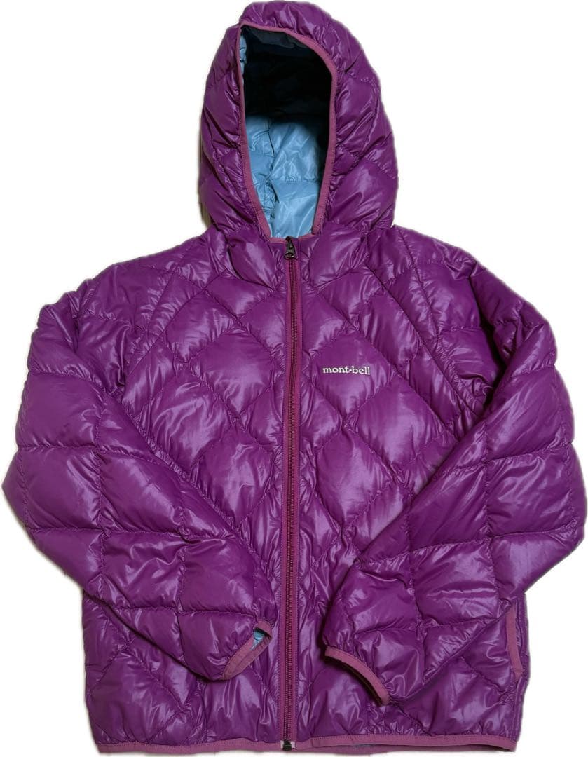mont-bell ダウンジャケット キルティング リバーシブル 水色/紫