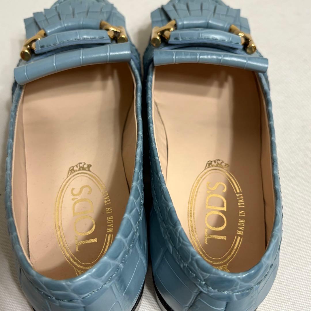TOD'S トッズ クロコ型押し レザー キルトローファー T金具 - メルカリ