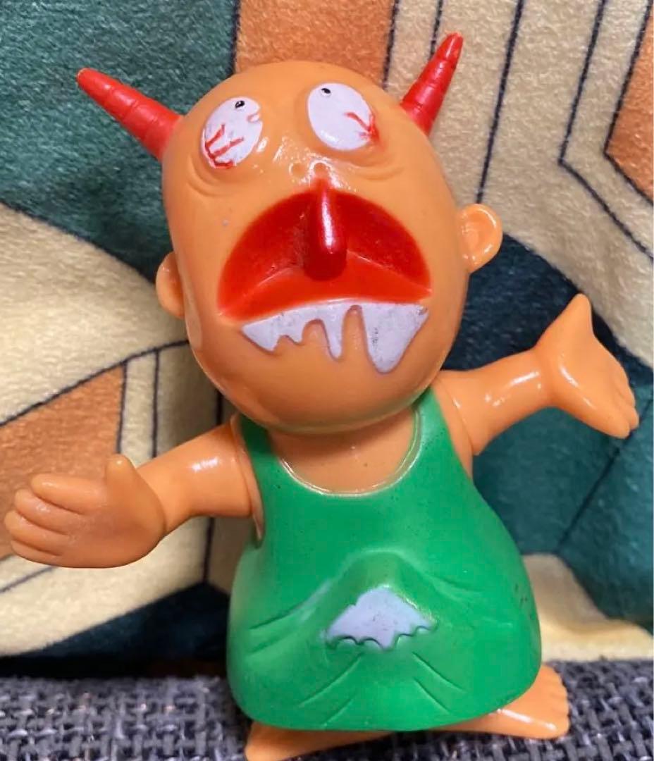 希少品 発情鬼 ソフビ人形 サンクテール ドテラマン 鬼シリーズ 1986