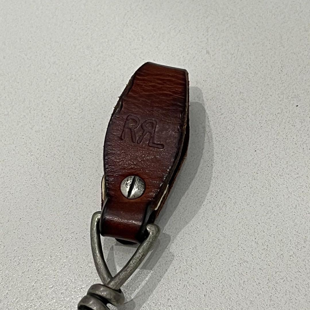 美品 RRL レザー 3連 キーフォブ リング ホルダー ラルフ leather