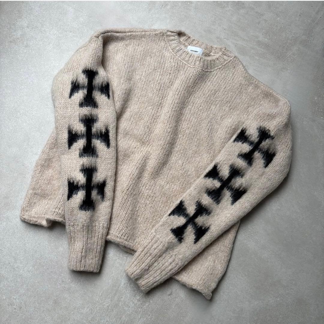 ASKYURSELF アスクユアセルフ BRUSHED CROSS KNIT