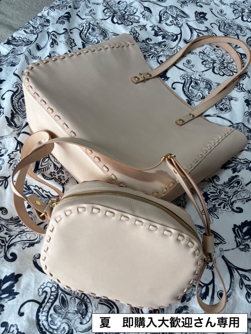 夏 即購入大歓迎さん専用 ヌメ革レース編みバック2点セット 現品限り】リザードインレイメディスンバッグ【ヌメ革×トカゲ革