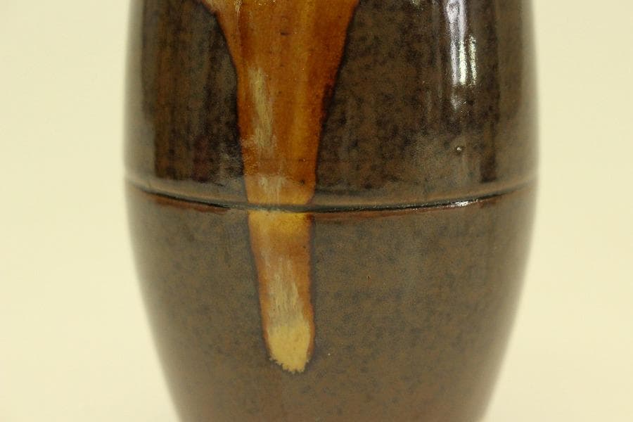 茶道具 膳所焼 肩衝 茶入 共箱 未使用(A775)