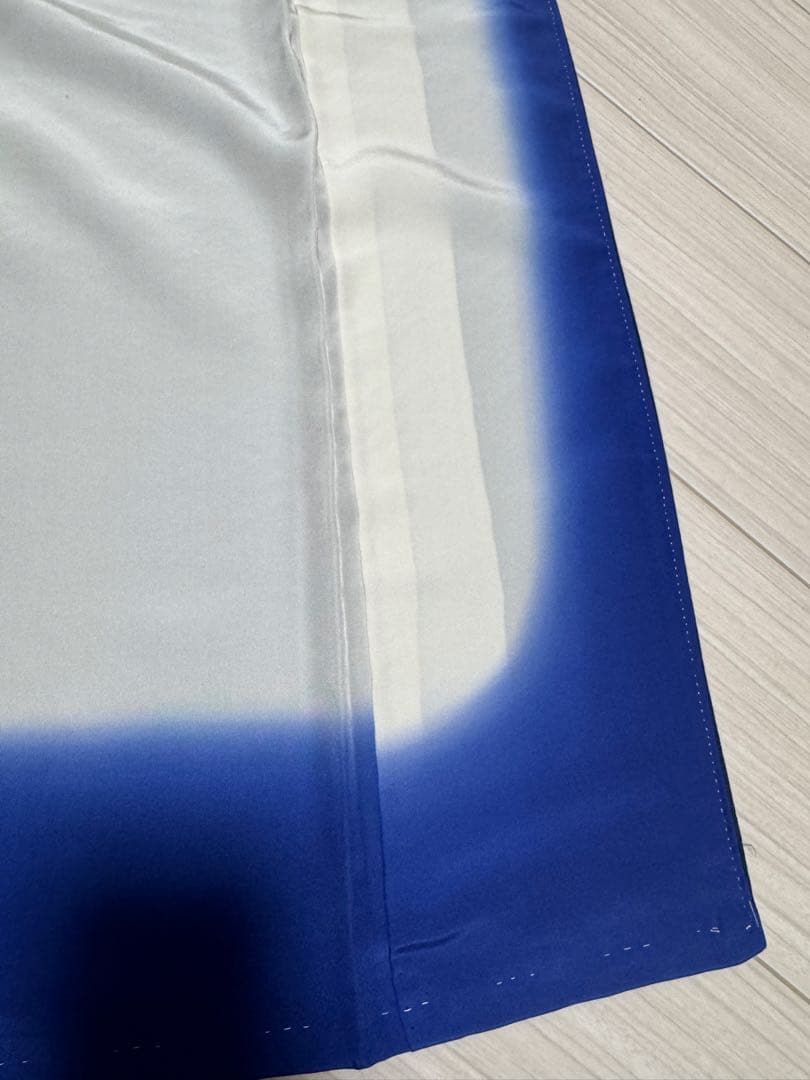 しつけ付き】紋付色無地 帯セット 紺色 灰色 正絹着物 - メルカリ