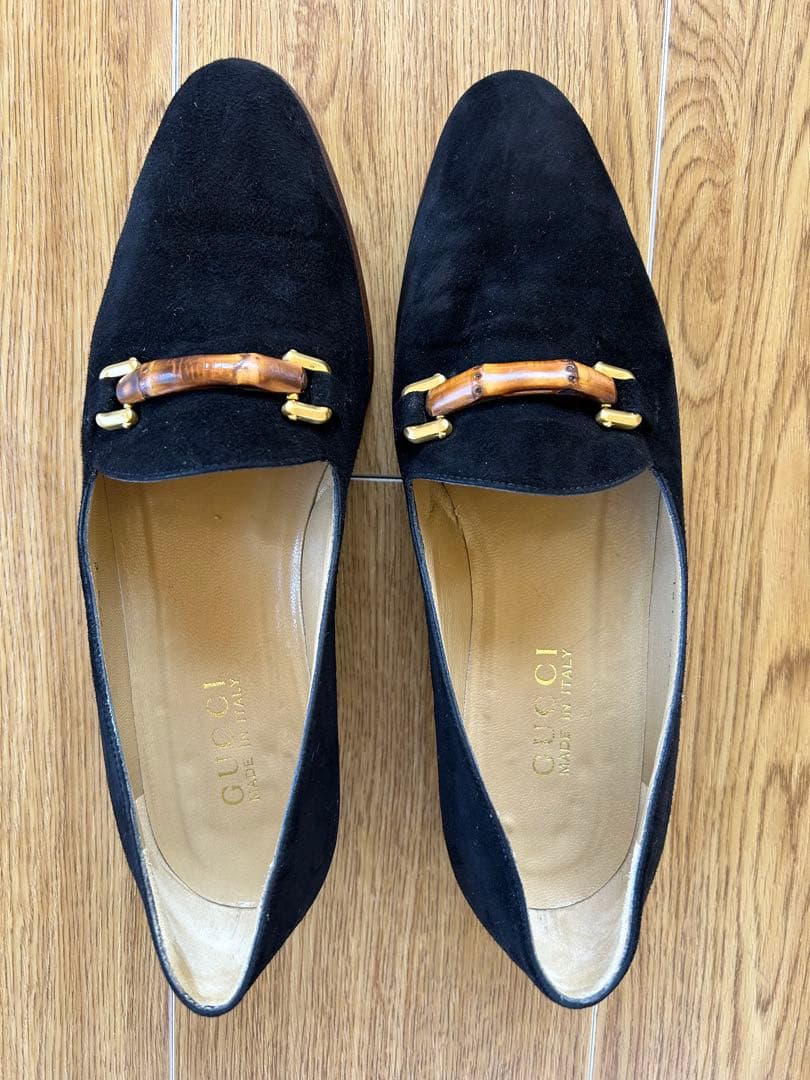 GUCCI ブラック スエード ローファー GUCCI ブラックスエード ローファー - メルカリ