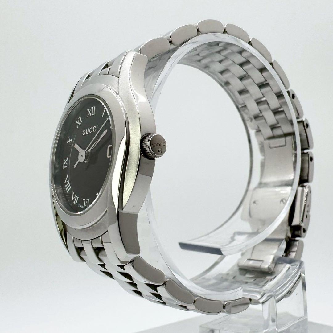 未使用品✨新品電池交換✨稼働 GUCCI 5500L デイト ローマン 黒文字盤