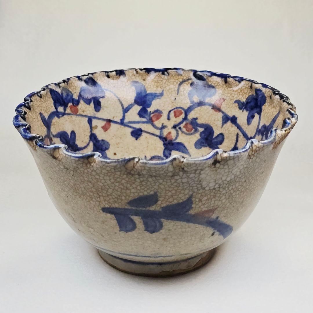 骨董品 中国古磁 青花染付 釉里紅 手絵 鳳紋 海碗 大茶碗 観賞物 美品 在銘 骨董品 中国古磁 青花染付 釉里紅 手絵 鳳紋 海碗