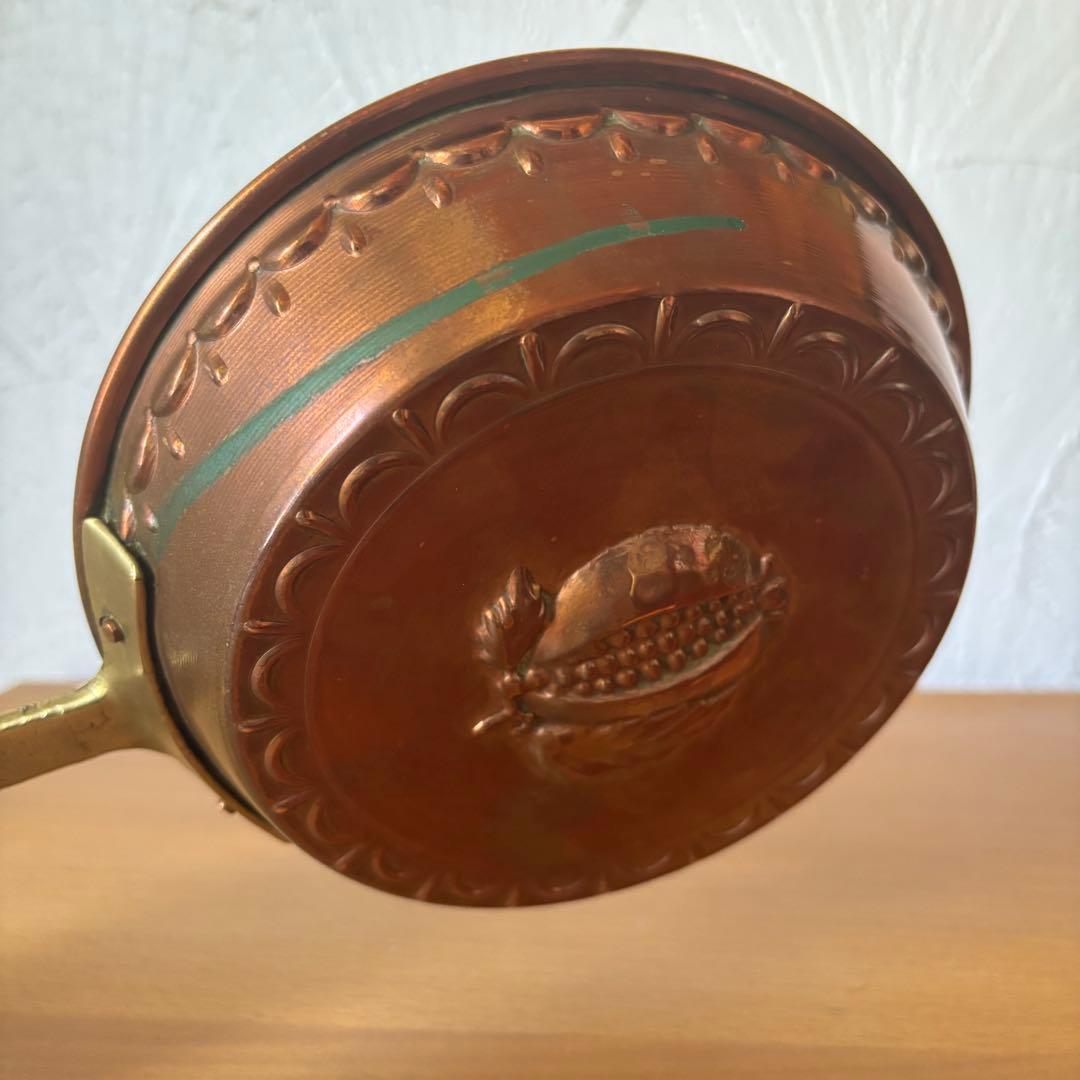 ザクロ 取手付きコッパーモールド 銅製 フランスアンティーク