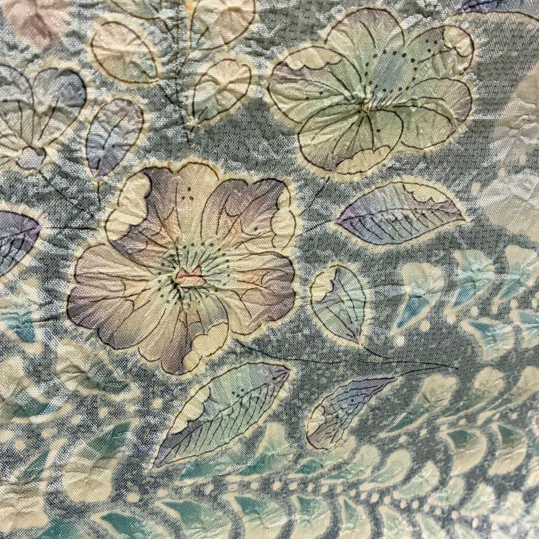 D323本場大島紬 辻ヶ花 絞り 訪問着 正絹着物 袷 しつけ糸付き未使用極