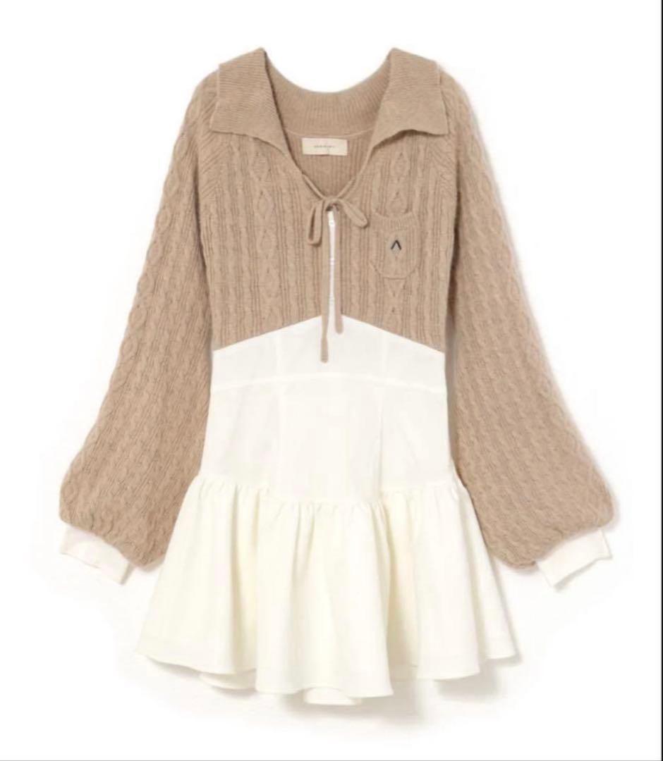 ANDMARY Tess blouse mini dress beige - メルカリ