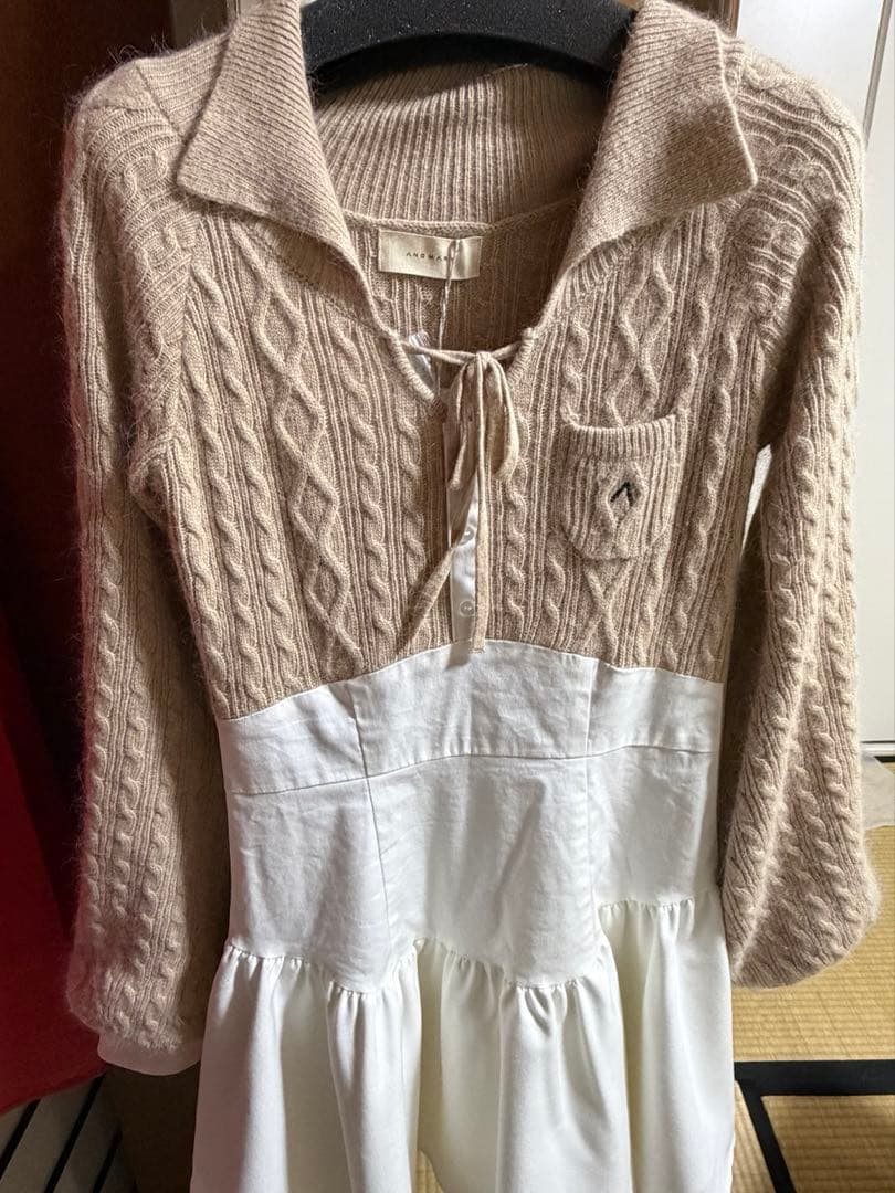 ANDMARY Tess blouse mini dress beige - メルカリ