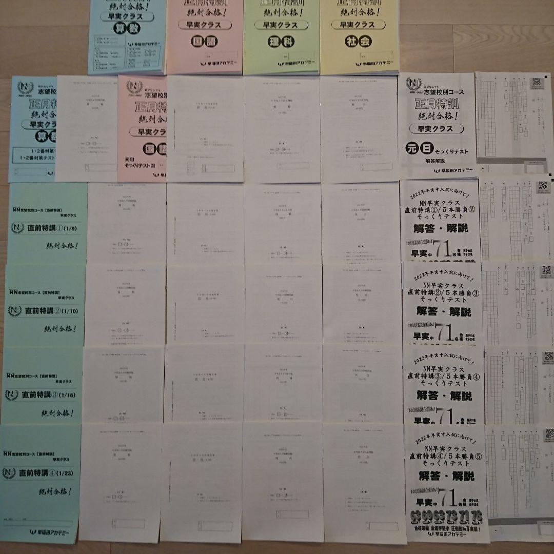 2022年 NN早実クラス 正月特訓＆直前特講①～④ 元日そっくり