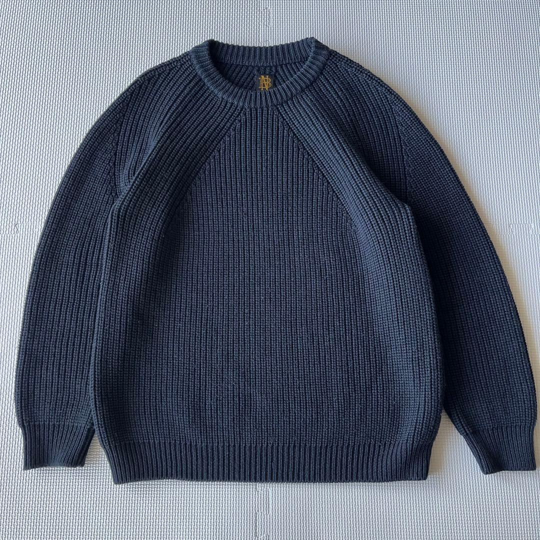 美品 BATONER 23aw SIGNATURE CREW NECK 紺 2 SIGNATURE CREW NECK / NAVY | BATONER (MEN)(バトナー) | KNIT