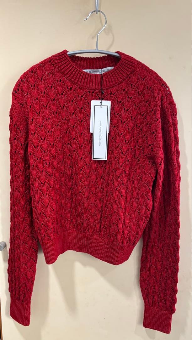 JACQUELINE SULLIVAN 赤 ケーブルニットセーター