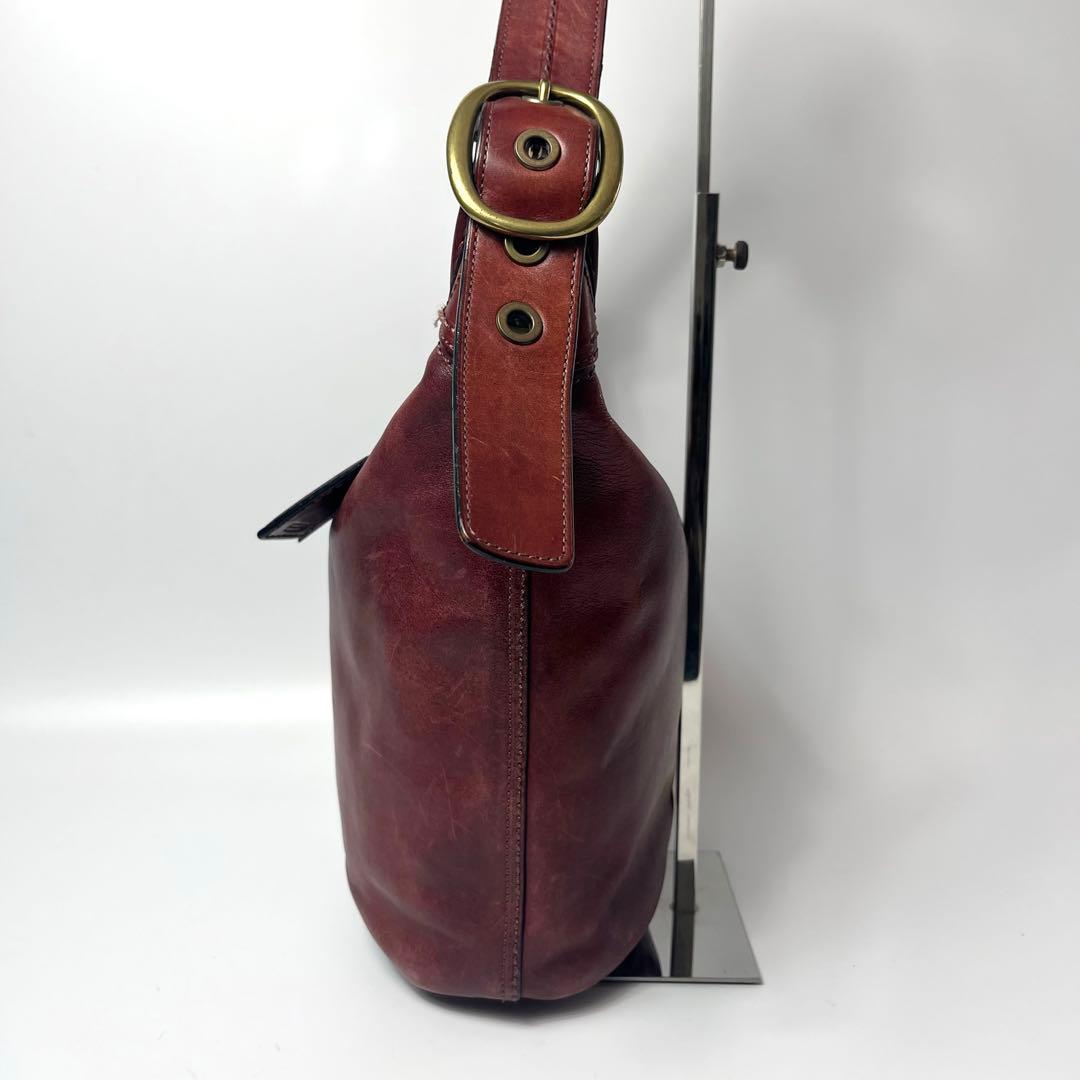 COACH オールドコーチ ショルダーバッグ グラブタンレザー ボルドー