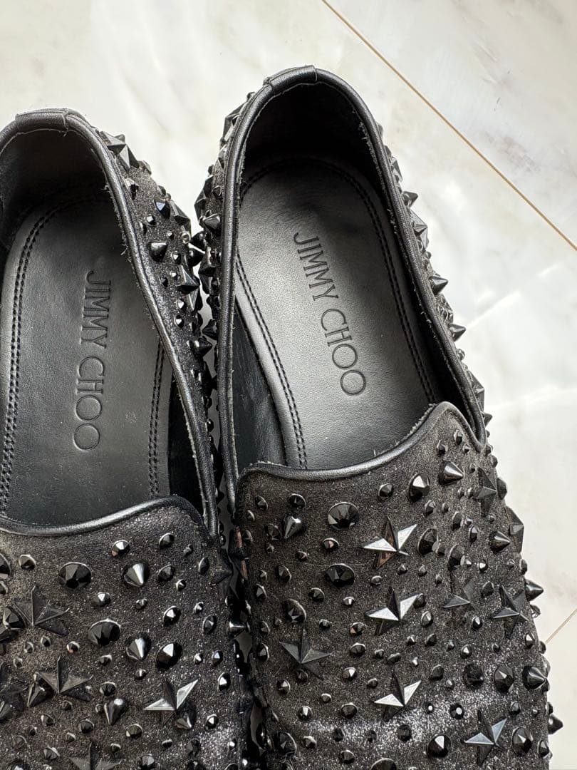 超美品‼︎ JIMMY CHOO ジミーチュウ スタースタッズ ローファー - メルカリ
