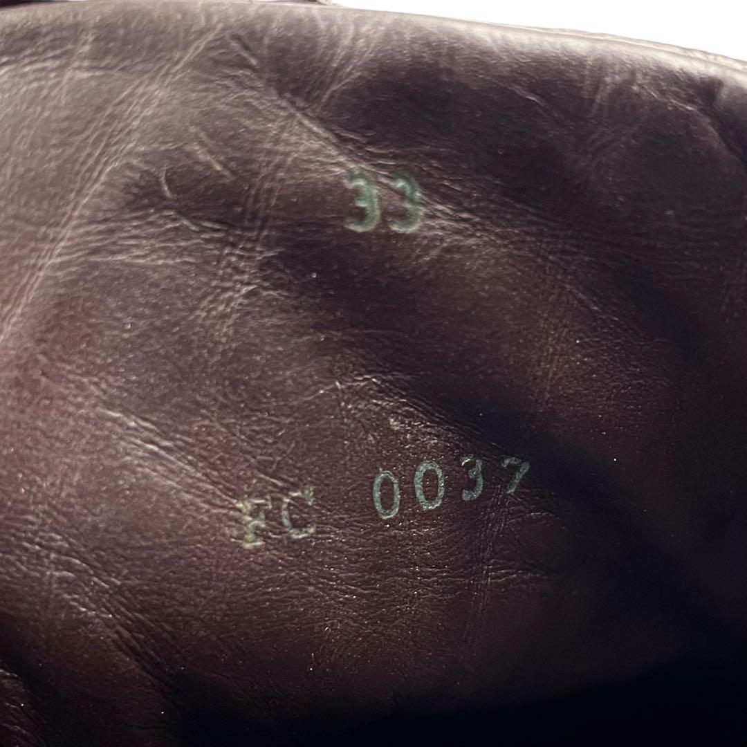 《未使用品》ルイヴィトン キッズ LVロゴ ベルクロ 本革 茶系33 付属あり