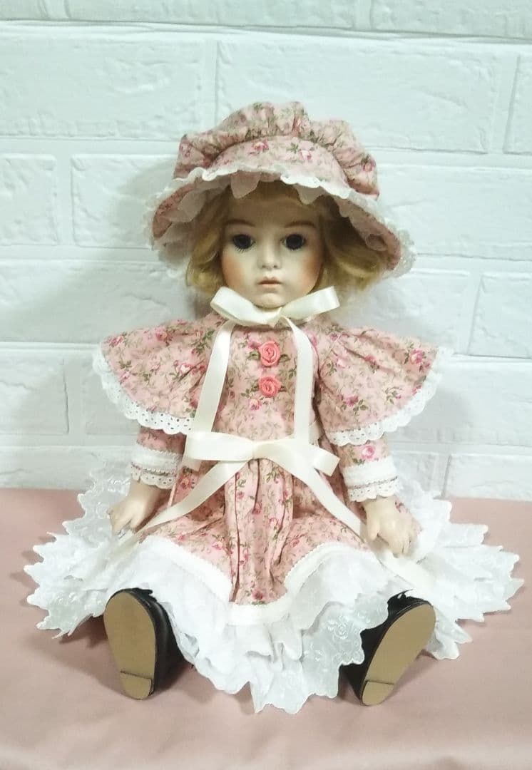ビスクドール用 ドレス ボネ ピンク 花柄 - メルカリ