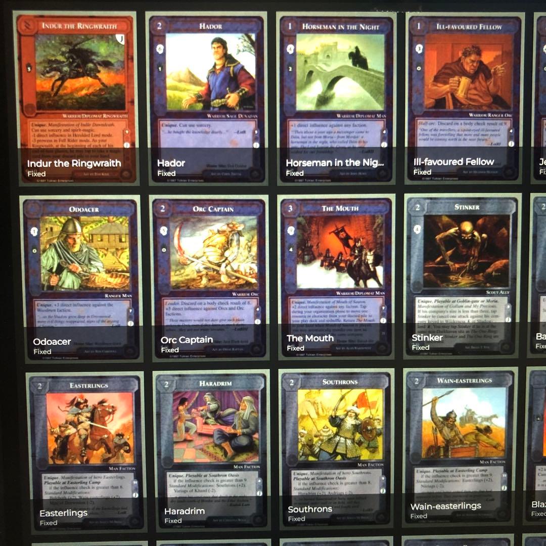 ミドルアース カード チャレンジデッキJ ccg コンプ 指輪物語 希少