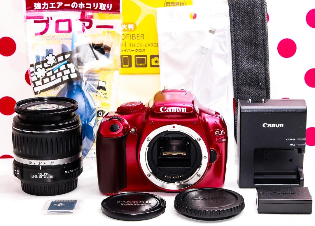 Canon kiss x50♡希少レッドカラー♡エントリー向け♡スマホに転送♡