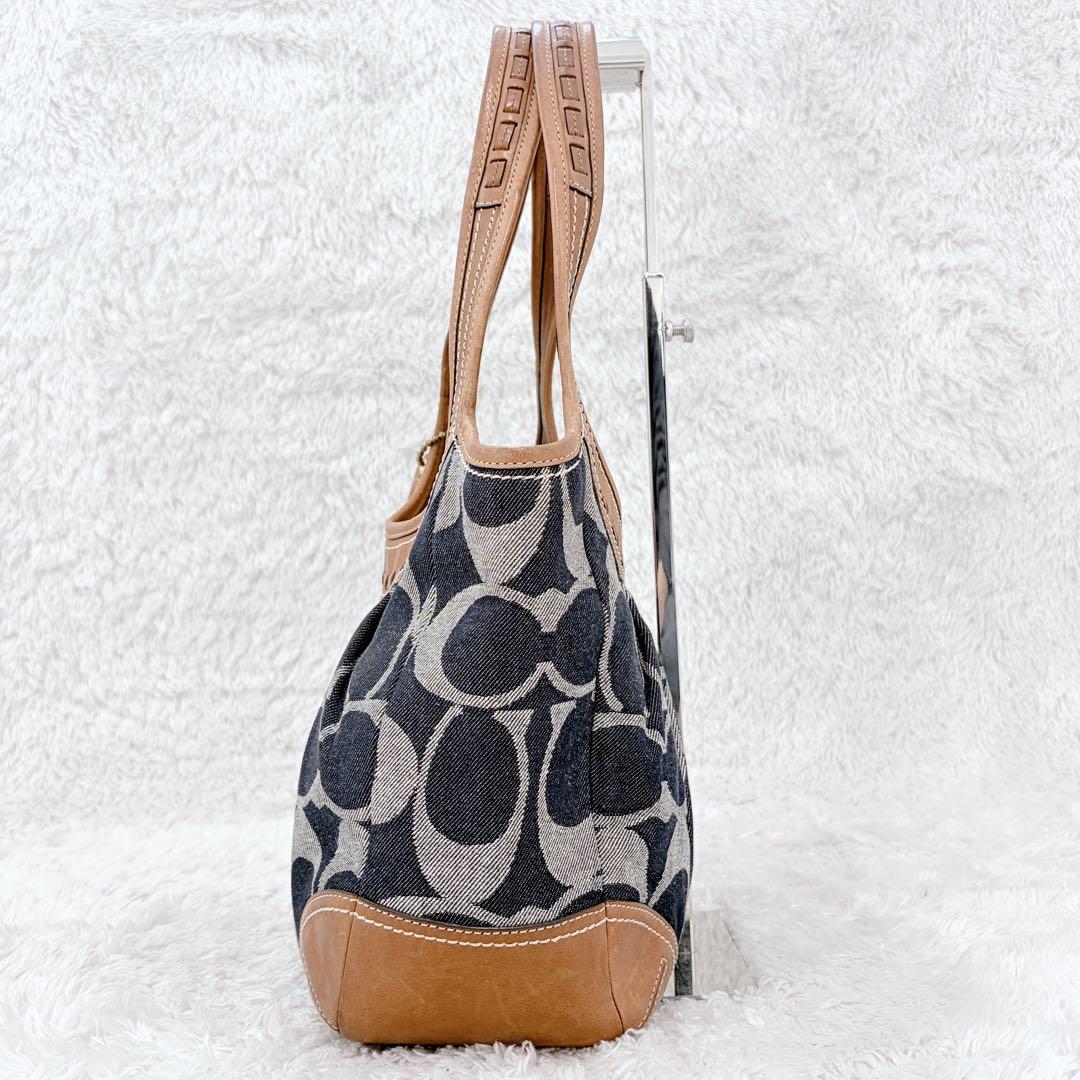 人気 COACH コーチ デニム シグネチャー柄 レザー 12751 - メルカリ