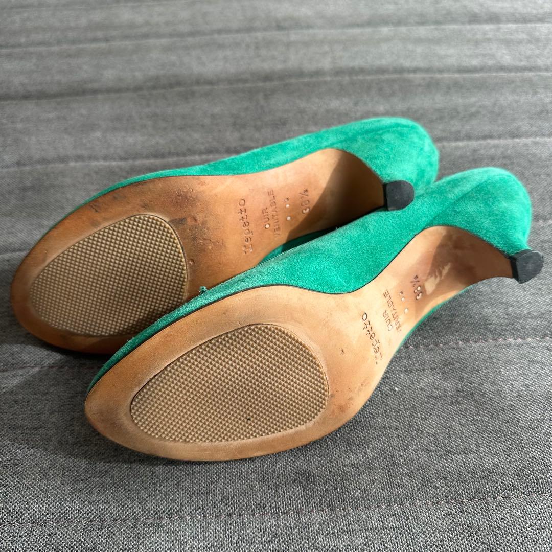 Repetto レペット グリーン フラットシューズ パンプス スウェード