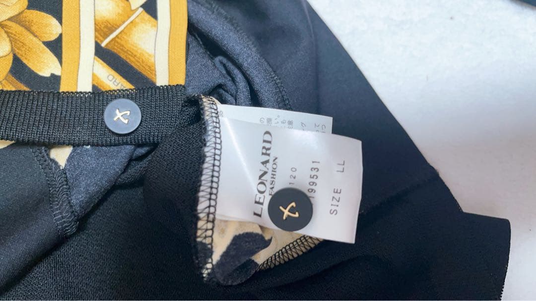 LEONARD レオナール カーディガン 花柄 ゴールド ブラック LL - メルカリ