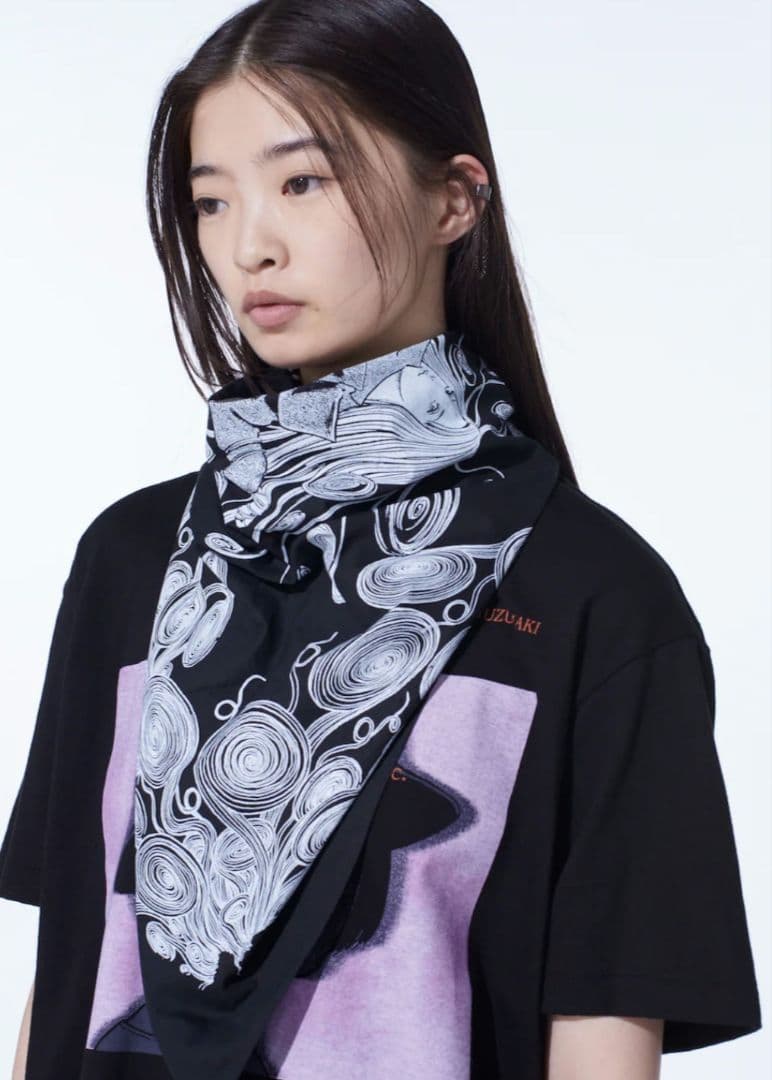 完売品ヨウジヤマモト S'YTE 伊藤潤二 うずまき 桐絵 スカーフ YOHJI