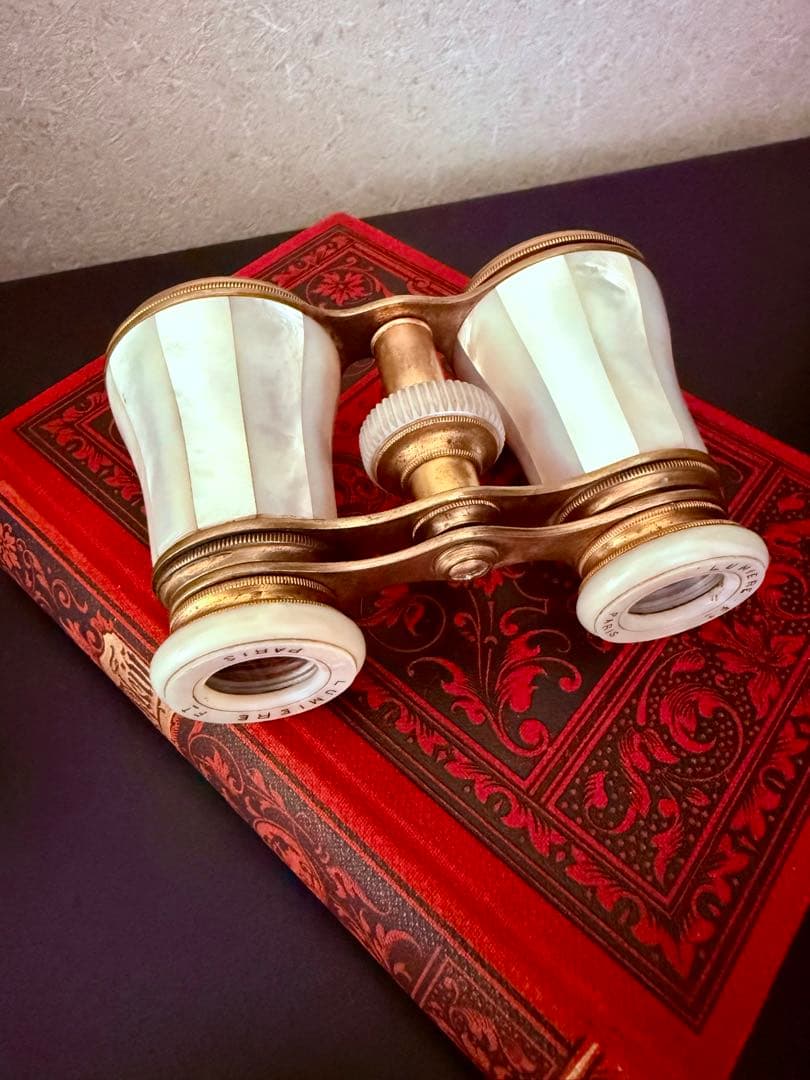 希少　フランス　アンティーク　オペラグラス　マザーオブパール　白蝶貝　双眼鏡 白蝶貝 オペラグラス フランスアンティーク マザーオブパール ハンドル