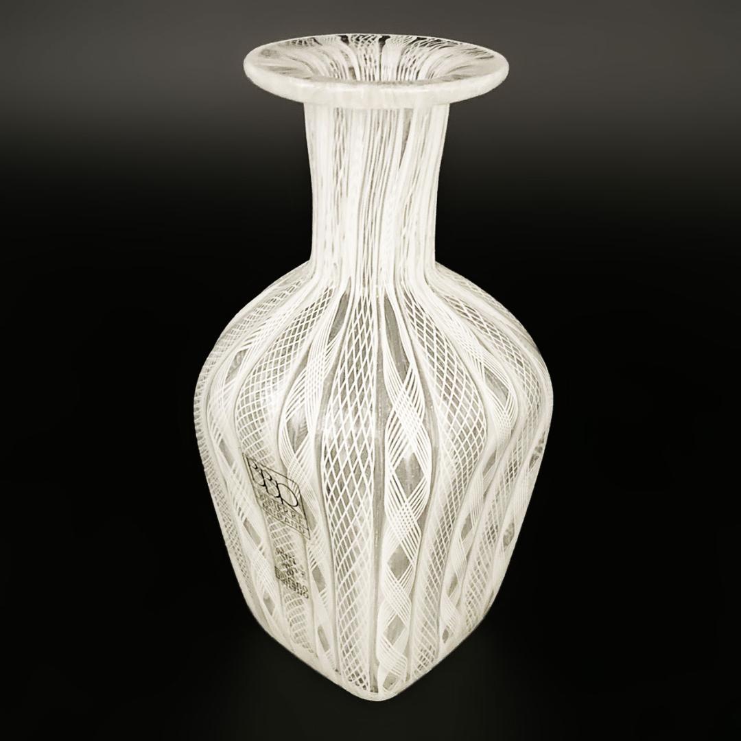 ヴェネチアガラス ムラノ イタリア 花瓶 フィリグラーナ レッティ