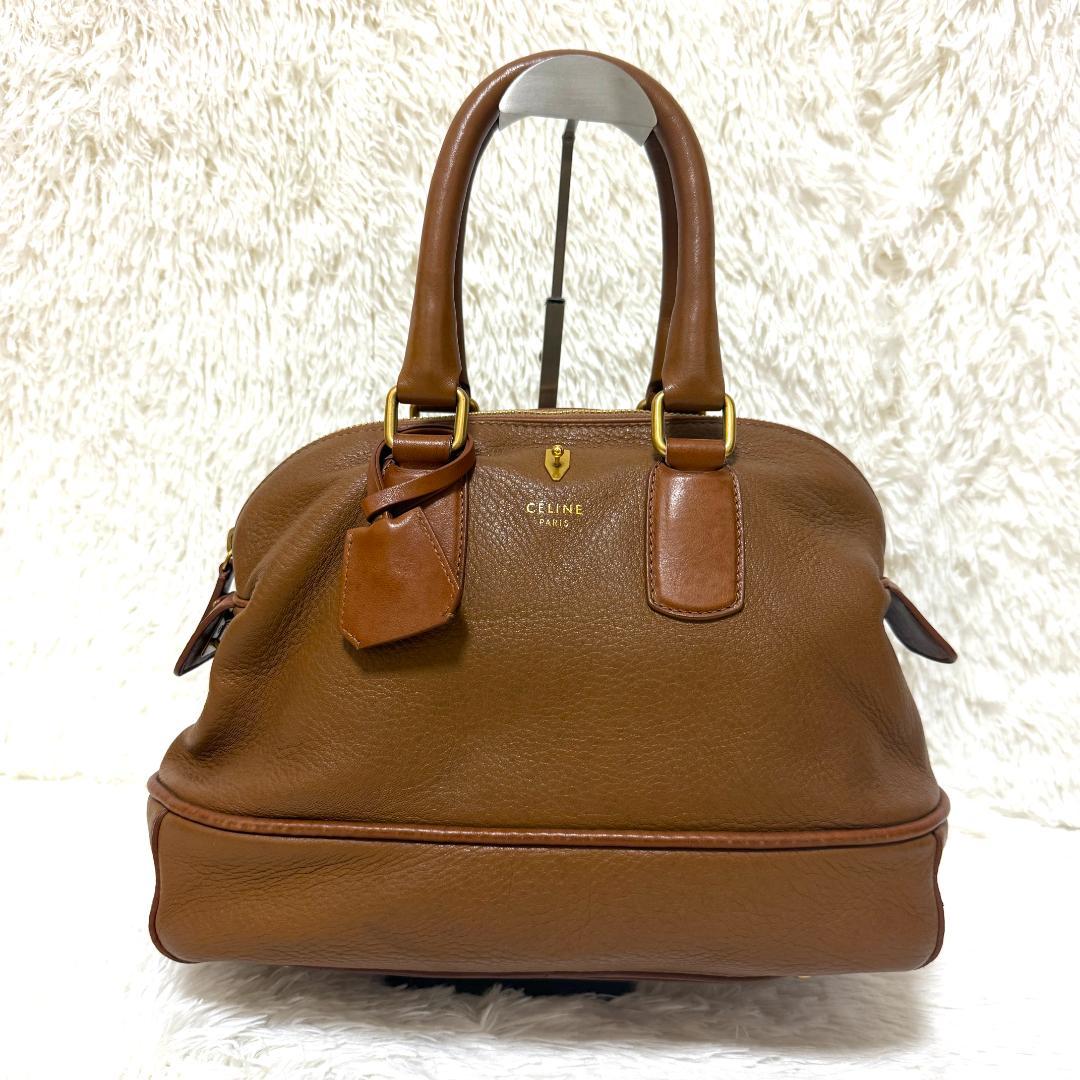 【美品】CELINE セリーヌ ハンドバッグ ボストンバッグ レザー ブラウン CELINE（セリーヌ） ハンドバッグ ボストンバッグ マカダム