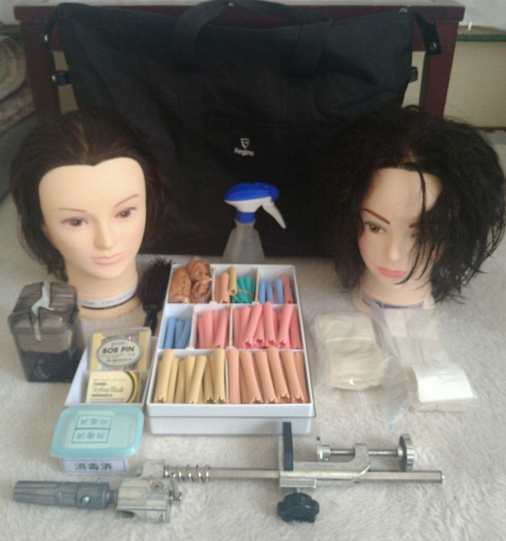 美容専門学生　国家試験　 ウィッグ　ロッド　セット ワインディング用一式セット仕込無 美容師実技試験用 | beconshop